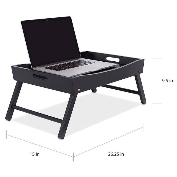 BirdRock Home Black Wood Bed Tray Bed Bath & Beyond 20942970